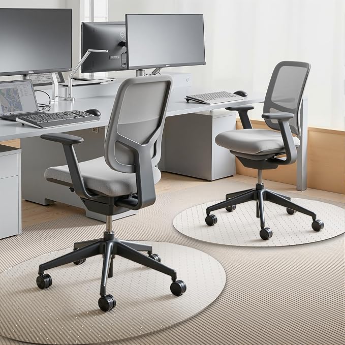 Office Chair Mat for Carpets, 2 Pack 36" × 36" Round Computer Chair Mat with Studs for Rolling Chair, Desk Floor Mat for Home and Office Carpet, Protects Floor Mats for Low Pile Carpeted Floors