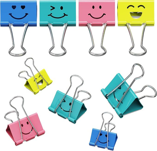 Optomni Binder Clips, 62 Pack, Assorted Sizes – Small, Medium & Large, Colorful Metal Paper Clips for Office, School, Documents, Files & Organizing