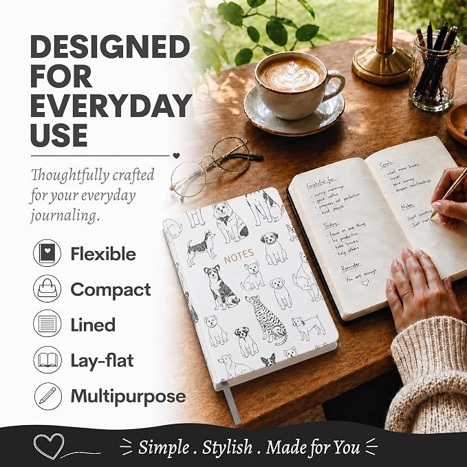 WORLD TRAVELER Eccolo A5 Hardbound Journal Notebook 256 Ivory Lined Pages | Sturdy Flexible Hardcover, 80GSM Acid-Free Ivory Pages, Smyth-Sewn Lay-Flat Binding, Ribbon Bookmark