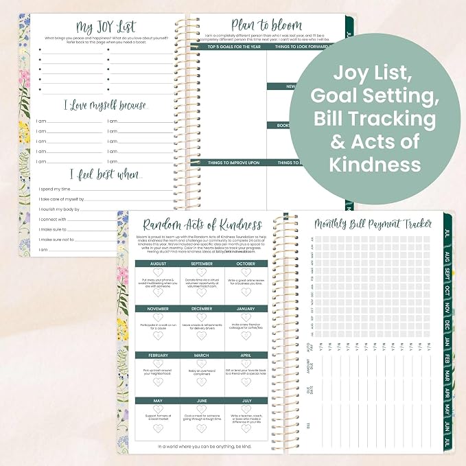 bloom daily planners 2025-2026 Academic Year Pocket Planner (July 2025 - July 2026) - 4” x 6” MINI Weekly Monthly Agenda Organizer & Calendar Book - Garden Party, Beige