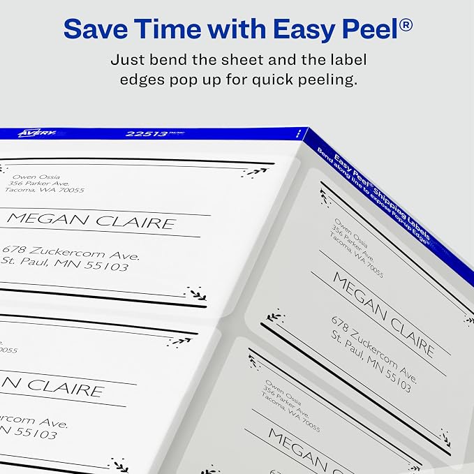 Avery Matte Frosted Clear Address Labels for Laser Printers, 2" x 4", 500 Labels, 5 Packs (5663)