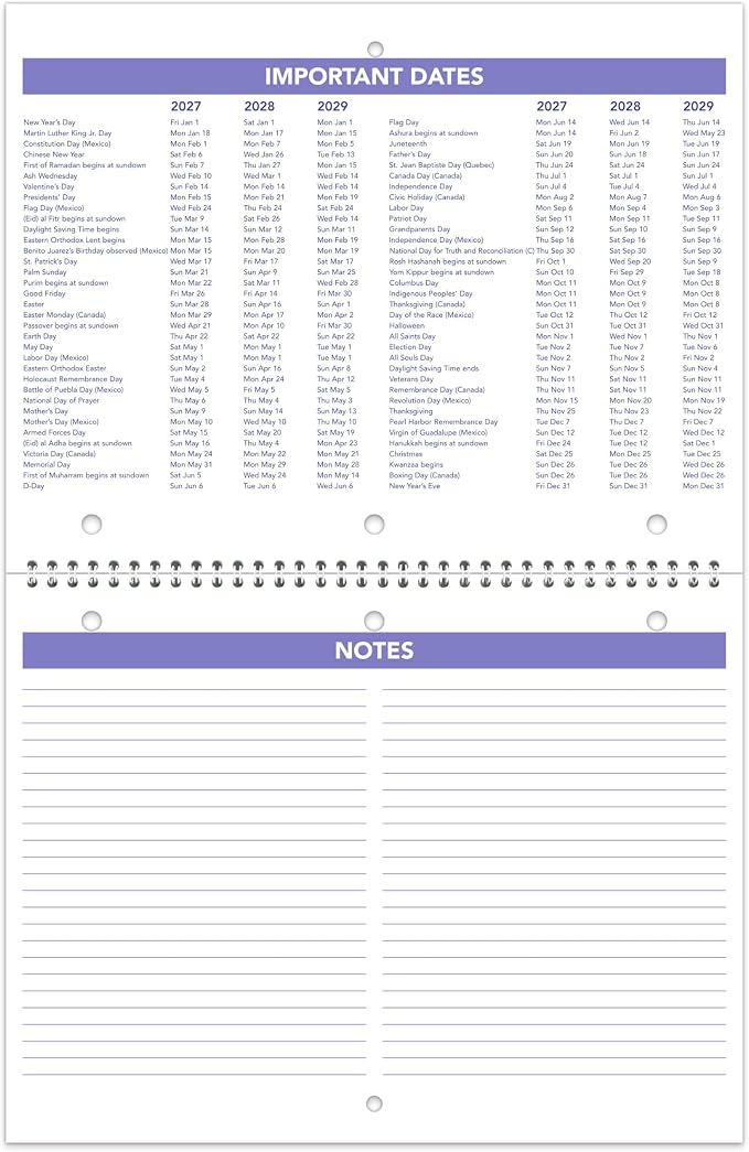 AT-A-GLANCE 2027 Wall Calendar, 8.5" x 11" Planner, Fits 3-ring Binder, Unruled Blocks, Monthly (PM1702827)