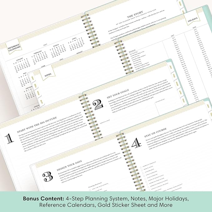 Blue Sky 2027 Weekly & Monthly Planner, 8.5"x11", Secret Garden Mint | January 2027 - December 2027, Flexible Cover, Durable Twin Wire Binding, Storage Pocket, Stickers, Day Designer