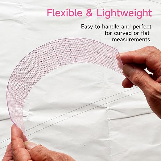 YLaziion Clear Ruler for Sewing 2x12 Inch Grid Graph Ruler 1.4mm Thick PVC | Transparent Sewing Ruler, Pattern Grading Making, Clear Flexible Plastic Graphing Ruler, Quilting & Crafts Measuring Tool