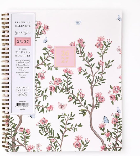 Blue Sky 2026-2027 Weekly & Monthly Academic Planner, 8.5"x11", Cherie | July 2026 - June 2027, Flexible Cover, Wirebound, Laminated Tabs, Storage Pocket, Stickers, Academic Year, Rachel Parcell