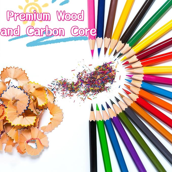 Premium Colored Pencils Set - Artist-Grade, Soft Oil-based Colored Pencils for Vibrant Drawing, Coloring & Sketching, Perfect for Artists, Beginners & Adults (72 pcs)
