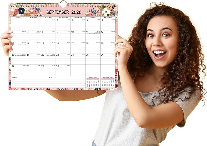 Wall Calendar 2026-2028 – 2 Year Calendar 2026-2028, Jul 2026 – Jun 2028, 14.57 x 11.42 In, 2026 Calendar 24 Months, Monthly Calendar 2026, with Ruled Blocks, Thick Paper, Holidays, To-do List ＆ Notes