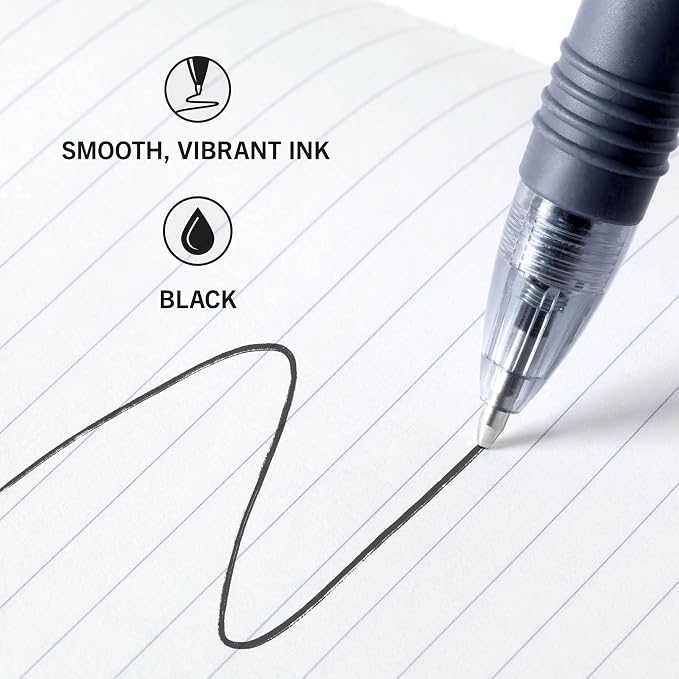 Zebra Pen Z-Grip Retractable Ballpoint Pen, Smooth-Flowing Black Ink, 1.0mm Medium Point, School & Office Supplies, Ideal for Note-Taking, Journal and Planner Use, 24-Pack (12221)