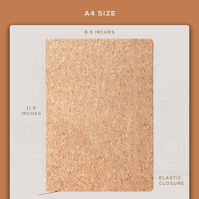Beechmore Books A4 Mixed Media Sketchbook - 8.5"x11" Hardcover Lay-Flat Art Journal, 160 GSM / 98 lb Professional Ivory Paper, 156 Perforated Pages, Gift Box, Ink, Drawing and Light Watercolor