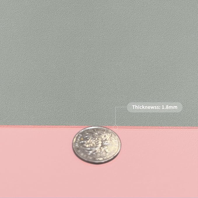 Faux Leather Table Cover,1.8mm Thick,24x48 Inch Desk Cover,Large Desk Mat,Table Protector,Table Cover Protector,Dining Table Cover Protector,XL Desk Mat(Pink+Silvery,24x48)
