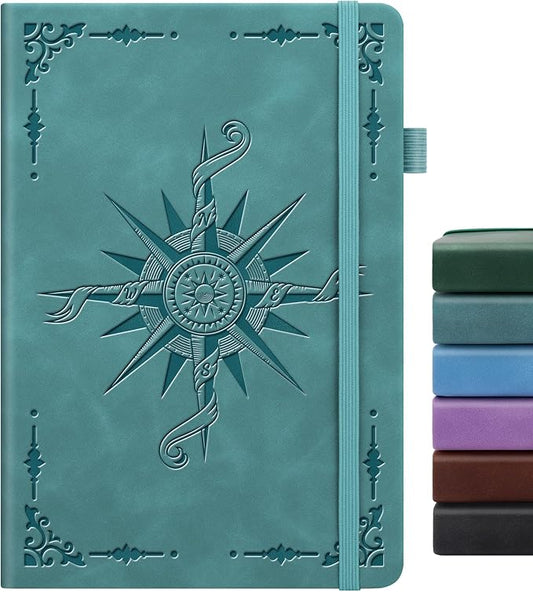 Lined Journal Notebook for Women Men, A5 Hardcover Leather Journals for Writing, 200 Pages Thick Paper, Daily Journal Notebook for Work, School, Note Taking, Business, Travel, College Ruled