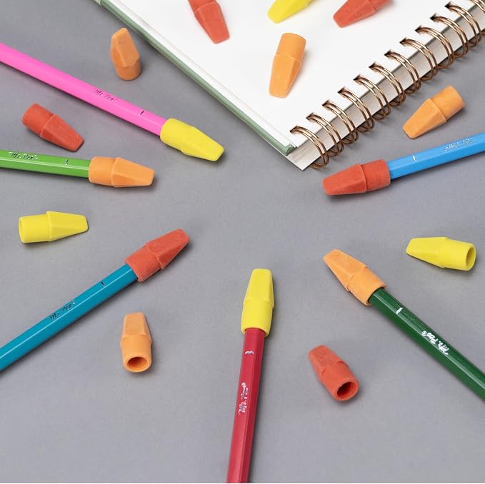Mr. Pen- Pencil Erasers Toppers, 30 Pack, Colorful | No-Smudge Cap Pencil Erasers for Precise Erasing, Kids, Teachers, Studying Supplies, Sunset Scheme