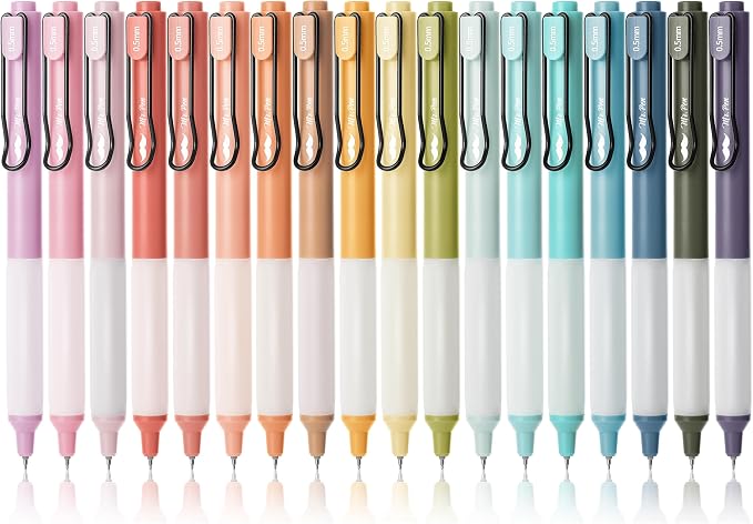 Mr. Pen- Retractable Gel Pens, 18 Pack, Black Ink, Vintage & Pastel Barrels | Fine Point 0.5 mm, Fast Dry, Smooth Writing, Cute Pens for Drawing, Writing Planner and School Supplies