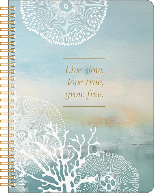 Compendium Spiral Notebook – Live Slow, Love True, Grow Free. – A Designer Spiral Notebook with 192 Lined Pages, College Ruled, 7.0" W x 9.25" H