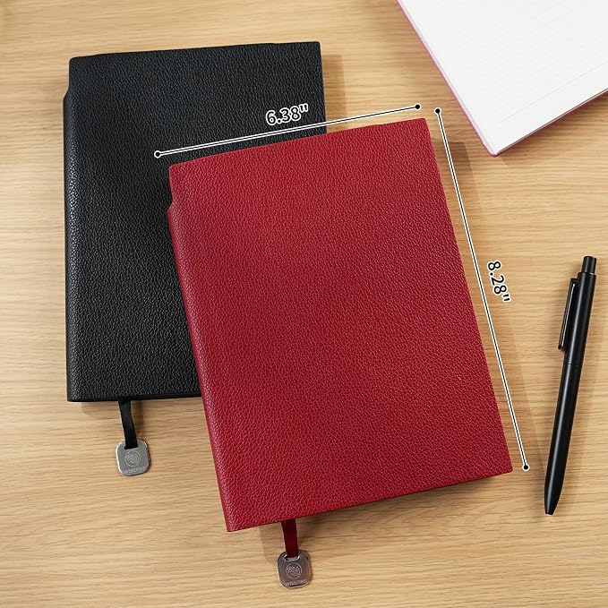 Lined Journal Notebook for Women A5 Softcover PU Leather Journals for Writing 160 Pages Daily Journaling College Ruled Notebooks for Work School Note Taking, Business 6.38'' X 8.28'' Red