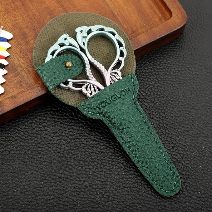 YOUGUOM Detail Scissors with Cover, Small Craft Shears | Sharp, All Purpose, for Embroidery, Sewing, Needlework, Cross Stitch, Crochet, Paper Cuts, Thread Snips, DIY Tools, Pink