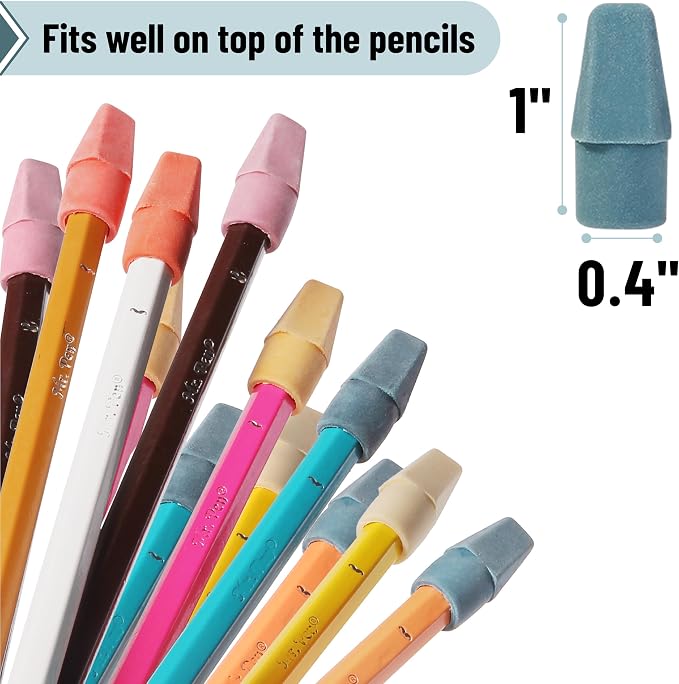 Mr. Pen- Pencil Erasers Toppers, 120 Pack, Colorful, Latex Free, No Smudge | Mr Pen Erasers for Pencils