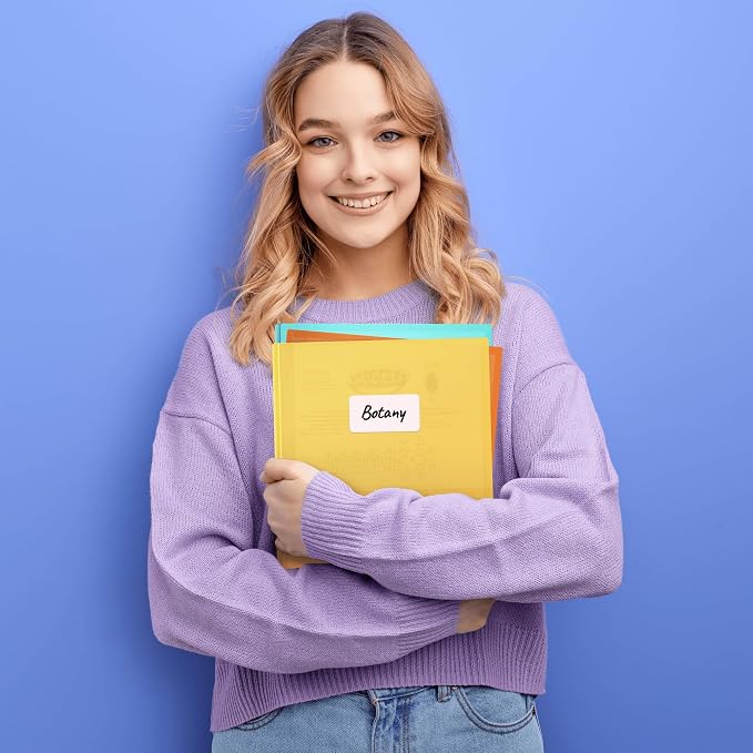 Dunwell Pastel Folders with Prongs (6 Pack), Aesthetic Back to School Supplies, 2 Pocket 3-Prong Color-Coded Plastic Folders for School, Labels Included