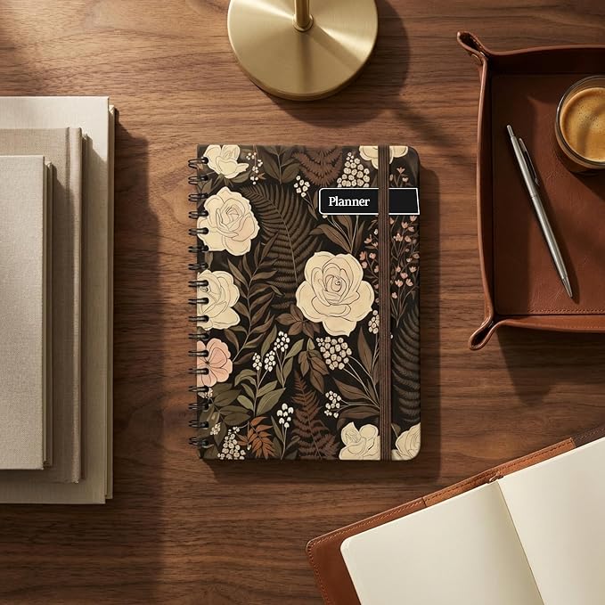 Nextnoid A5 12-Month Undated Weekly & Monthly Planner, Hardcover, Jungle Rose