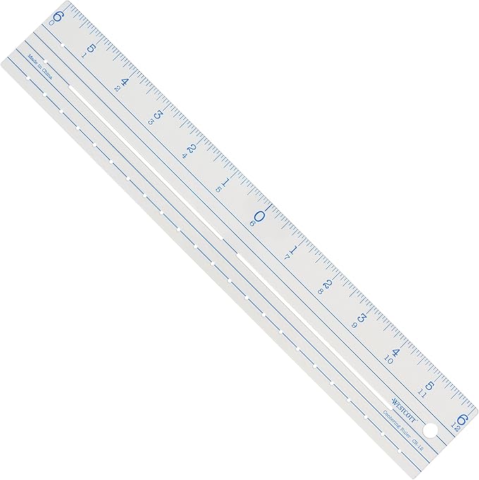 Westcott CR-12 Plastic Ruler 12"-Zero Centering
