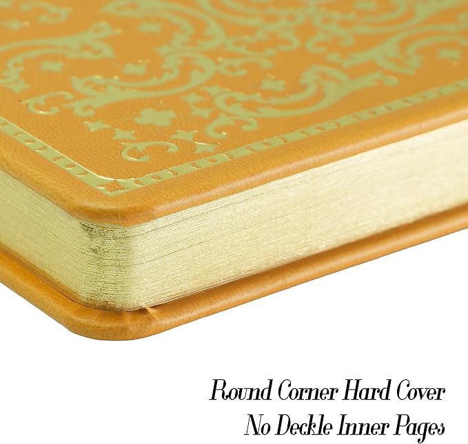 Gilded Vintage Leather Journal Hardcover Antique Diary Notebook | Ornate Decorative Pattern Cover, Premium Lined Paper, Classic Diary for Journaling, Writing, Poetry & Gifting
