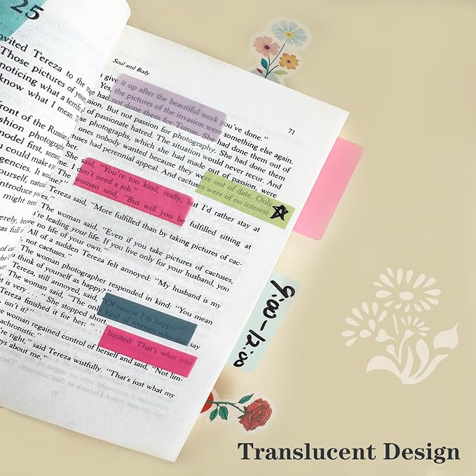 ELII 500 PCS Sticky Tabs 2 Inch Index Tabs, Colored Page Markers | Repositionable Tags,Reading Tabs,Self Adhesive,Tape Flags for Books, Binders, Notebook and File Folders,Smooth Writing