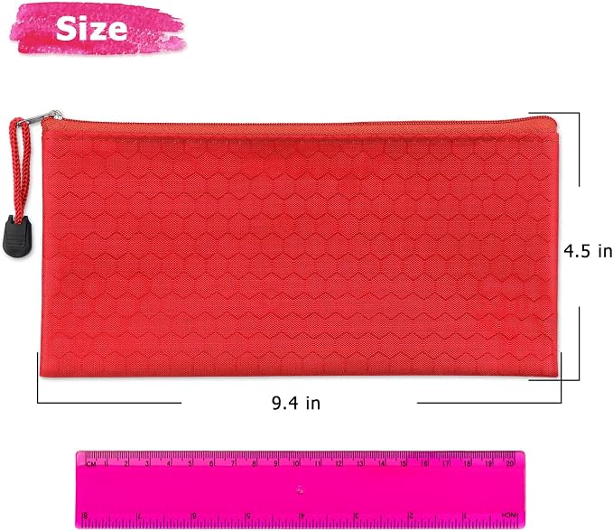 Tamaki 12 Pack Zipper Pouch, Bulk Waterproof Pouch Cases | Multi-Purpose Organizer Bags for Office Supplies, Travel Accessories
