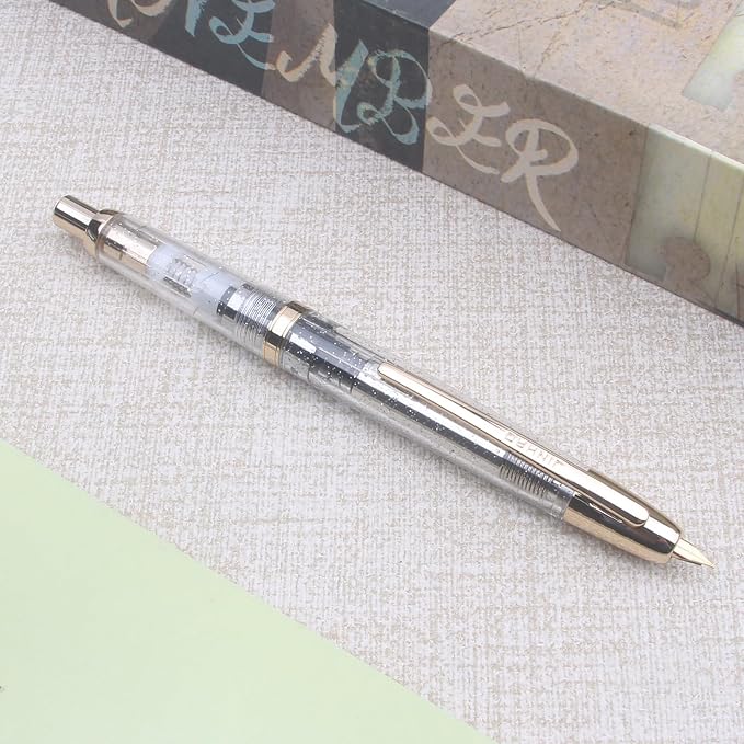 JINHAO 20 transparent Press Fountain Pen Retractable EF/F Nib Plastic with Clip Writing Ink Converter