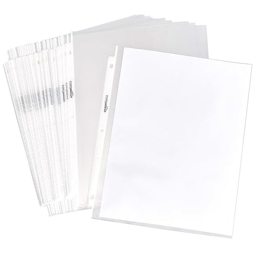 Amazon Basics Sheet Protectors for 3 Ring Binder, Non-Glare, Top Loading, Letter Size 8.5 x 11 in, Clear, 1200-Pack