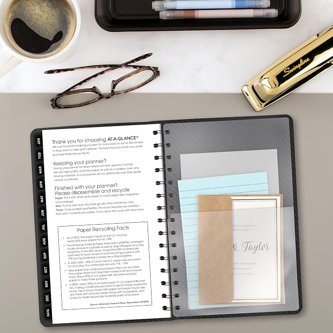 AT-A-GLANCE 2027 Planner, Weekly & Monthly, 5" x 8", Contemporary, Charcoal (70100X4527)
