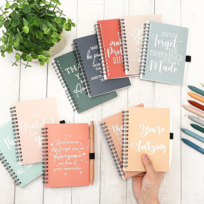 Tellingyou 20 Pcs Bulk Employee Appreciation Gifts A6 Notebook with Pens Back to School Gift Thank You for Teacher Student Team Office Coworker Staff Volunteers Affirmation Gifts (Fresh Colors)