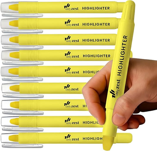 10 Pack Bible Safe Highlighters - Yellow Color, Wax Highlighters | No Bleed, Scripture Markers for Journaling, Study Accessories and School Supplies