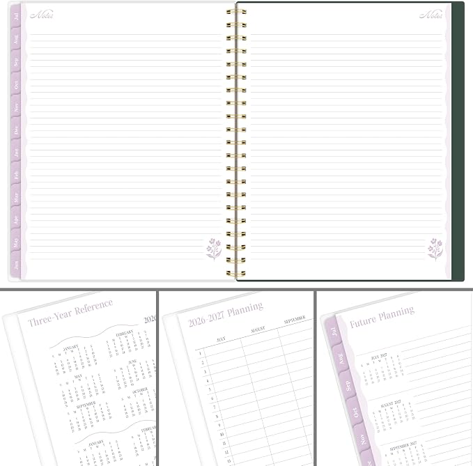 Cambridge Planner 2026-2027 Weekly & Monthly Academic 12-Month July-June, 8-1/2" x 11", Cherrywood Lane, Piper Stripe (CL19-905A)