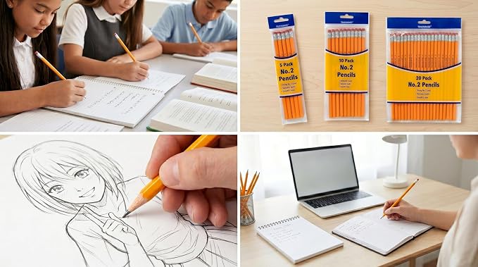 Trail maker 2,000#2 Pencils Unsharpened, Bulk for School, Office Supplies | Wholesale Wood Cased #2 HB Pencils (100 20-Packs)