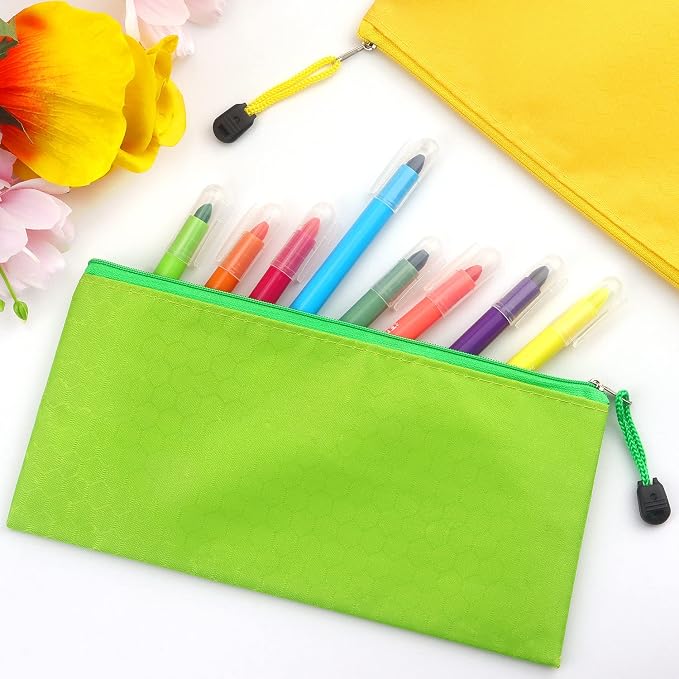Tamaki 12 Pack Zipper Pouch, Bulk Waterproof Pouch Cases | Multi-Purpose Organizer Bags for Office Supplies, Travel Accessories