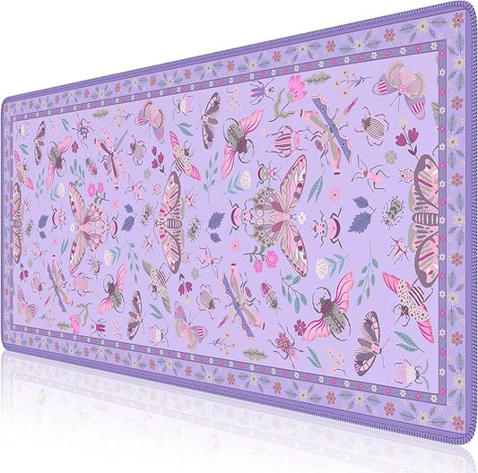 iCasso Purple Large Mouse Pad, Desk Matt for Desktop, XXL Desk Mat for Keyboard and Mouse, Anti-Slip Big Mousepad Computer Mat with Stitched Edges