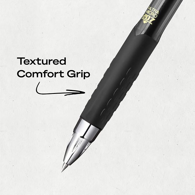 uniball™ 207 Gel Pens, Black Ink, 0.38mm Ultra Micro Point, Retractable, 12 Count, Smooth Writing, Fraud-Resistant, uni Super Ink™