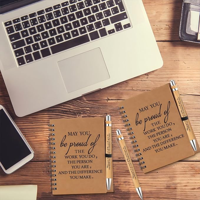 Honoson 8 Sets Back to School Gifts Bulk Employee Appreciation Notebooks with Ballpoint Pens Mini Spiral Inspiration Journals Thank You Gifts for Group Coworker Staff