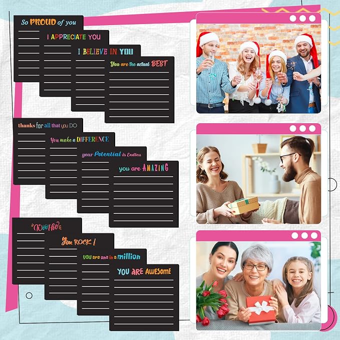 Yinder 24 Pcs Sticky Notes Gifts Bulk,Appreciation,Black