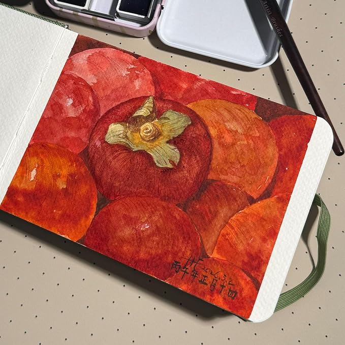 SEMLEART Watercolor Journal Sketchbook,4 * 6",140lbÀGSM Cotton Paper | 42 Sheets,Ideal for Painting, Drawing & Mixed Media,Pocket Mini Watercolor Notebook