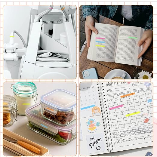 Sliverdew 5 Rolls Highlighter Tape Colored Transparent Marking Sticker Removable Fluorescent Neon Tape Annotation Supplies for Teachers Students Reading Home Office (0.3inch X 16ft)