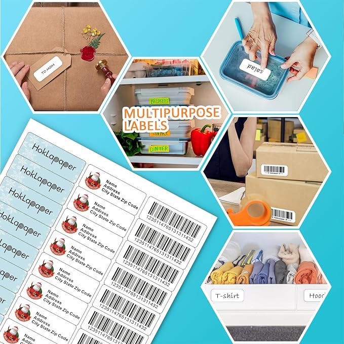 1"x2-5/8"Address Mailing Labels, 3000 Sticker Labels(100 Sheets) | Printable White Blank Labels for Laser/Inkjet Printer, Permanent Adhesive FBA Labels