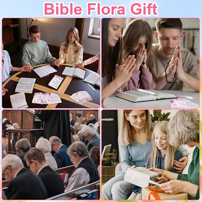 32 Pcs Flower Bible Verse Ballpoint Pens Notebooks Set Christian Gifts Bulk for Women Men Religious Gift Notepad Ink Pen Inspirational Church Party Favors for Colleague Coworker Office School