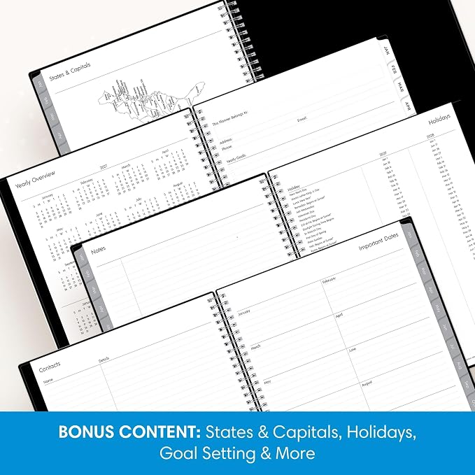 Blue Sky 2027 Weekly & Monthly Planner Calendar, 8.5"x11", Enterprise | January 2027 - December 2027, Flexible Cover, Durable Twin Wire Binding, Laminated Tabs, Storage Pocket