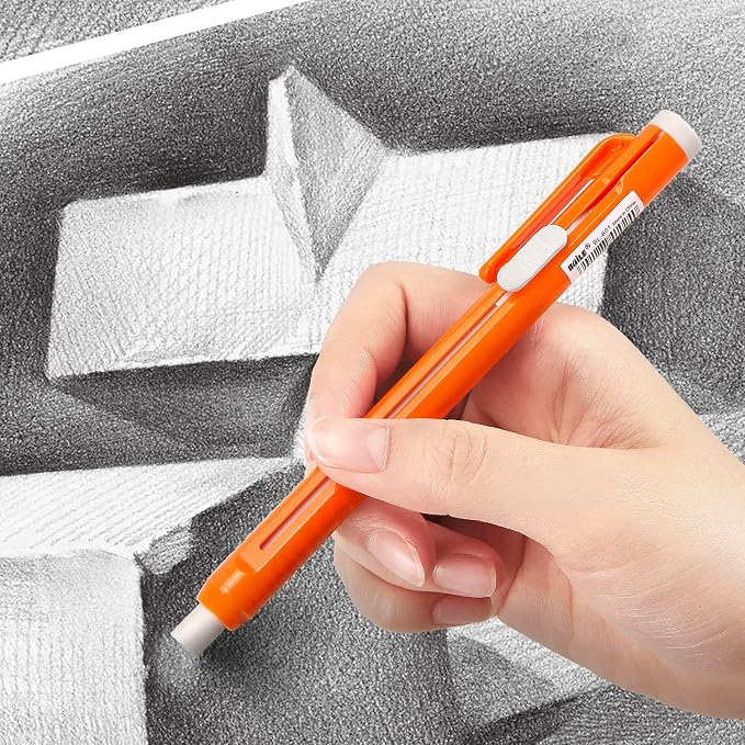 Retractable Mechanical Eraser Pen, Pen-Style Erasers, 4 Pack