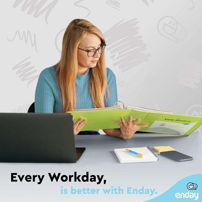 Enday 2 inch 3 Ring Binder (24 Pack - Assorted Colors) Binder 2 inch with Clear View Cover and 2 Inside Pocket - for Letter Size 8.5 x 11'' Paper, Ideal for School Supplies, Office, and Home