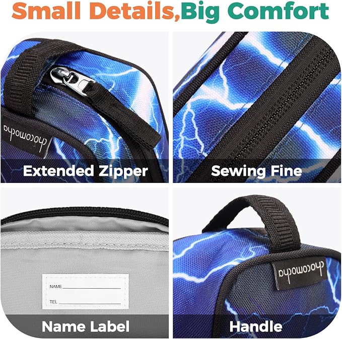 Choco Mocha Kids Pencil Case for Boys, Soft Zipper Pencil Pouch for Boys, Kids Pencil Case for School Lightning Pencil Bag for Toddler Boy, Blue