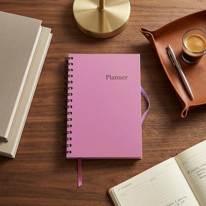 Nextnoid A5 12-Month Undated Weekly & Monthly Planner, Hardcover, Rose Pink