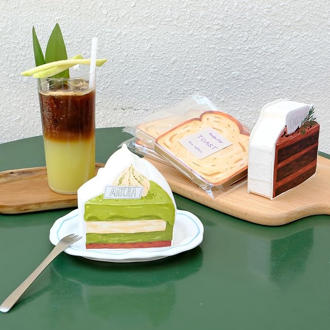 Cake Notepad Set 4 Pack of Dessert Themed Memo Pads Cute Mini Notebook for Baking Lovers Sweet Gift Idea Pocket-Size Memo Pads 110 Sheets/Pack (Cake)