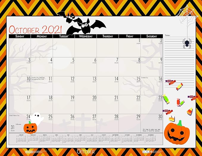 House of Doolittle 2021 Monthly Seasonal Desk Pad Calendar, 18.5 x 13 Inches, January - December (HOD1396-21)
